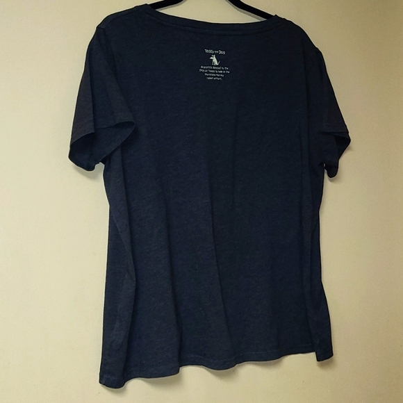 "Texas Tough" Teddy the Dog V-neck Tee, Womens Plus Size 1, Charcoal Grey - Picture 6 of 7